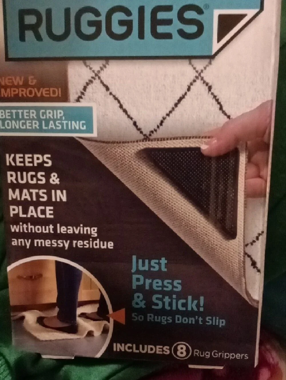 White Rug Grippers - Pack of 8